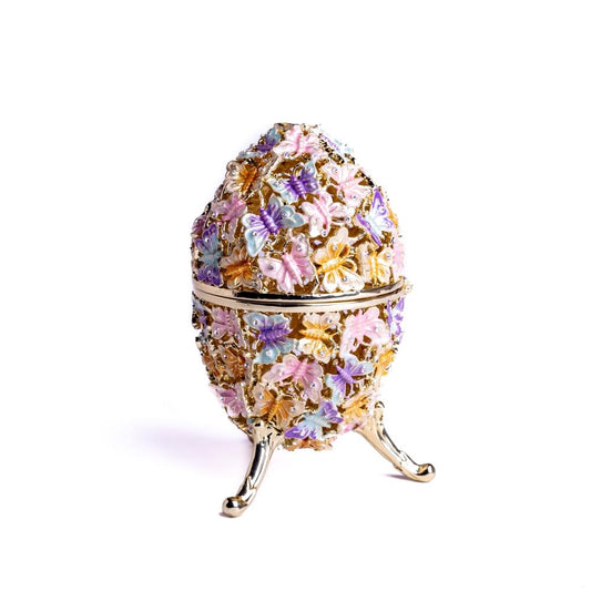 Golden Faberge Egg Decorated with Butterflies