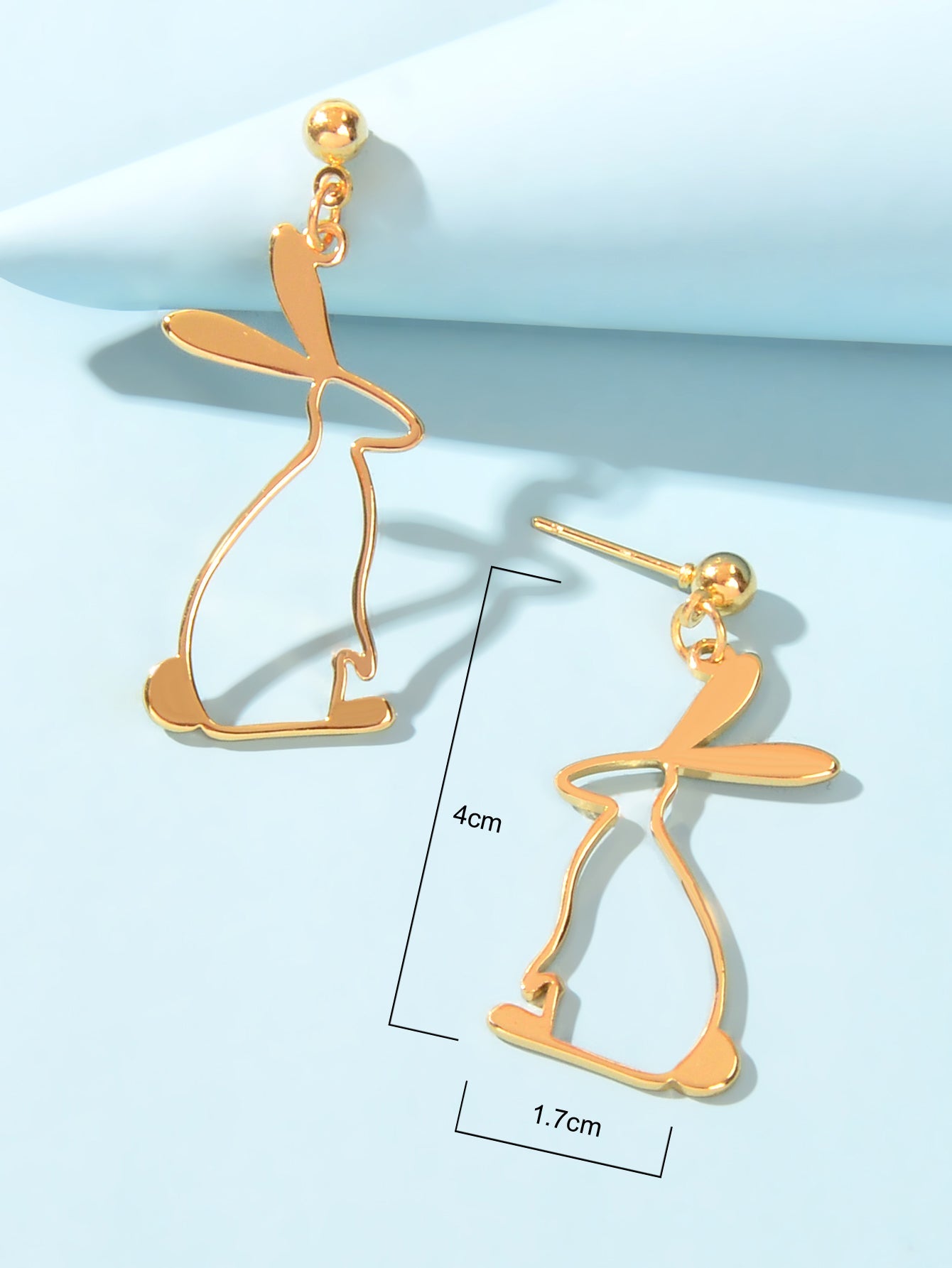 Creative Gold Easter Holiday Rabbit Bunny Chic Dangle Earrings Daily