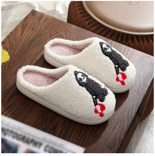 Halloween Funny Spider Ghost Scary Flat Indoor House Shoes For Women