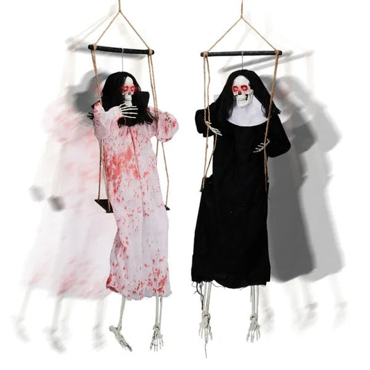 Outdoor Halloween Decorations 2 Packs Hanging Ghosts Decor With