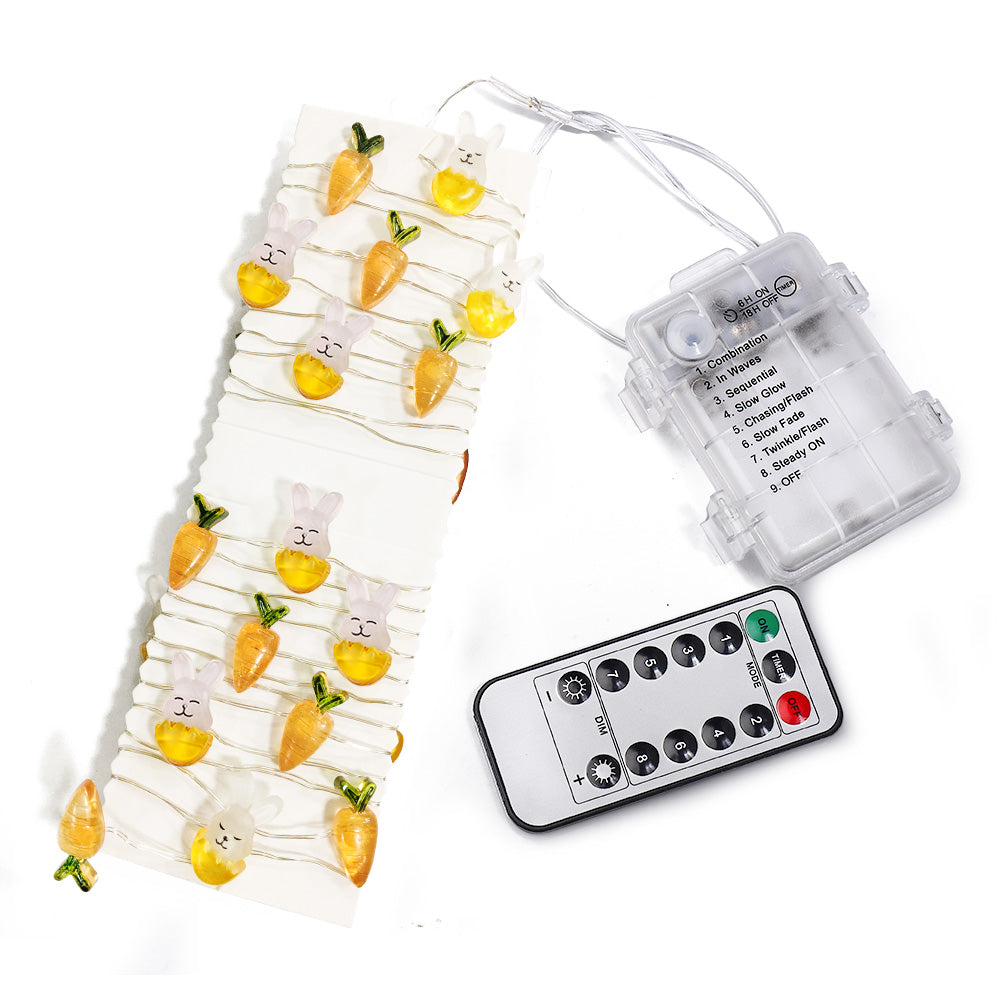 Cute Carrots and Bunnies Easter Lights Outdoor