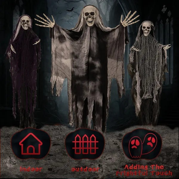 3 Pack Hanging Halloween Skeleton Ghosts Decorations