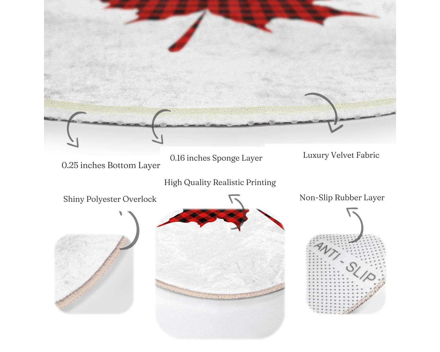 Canada Maple Leaf Round Rug, Maple Leaf Area Rug, Living Room Floor