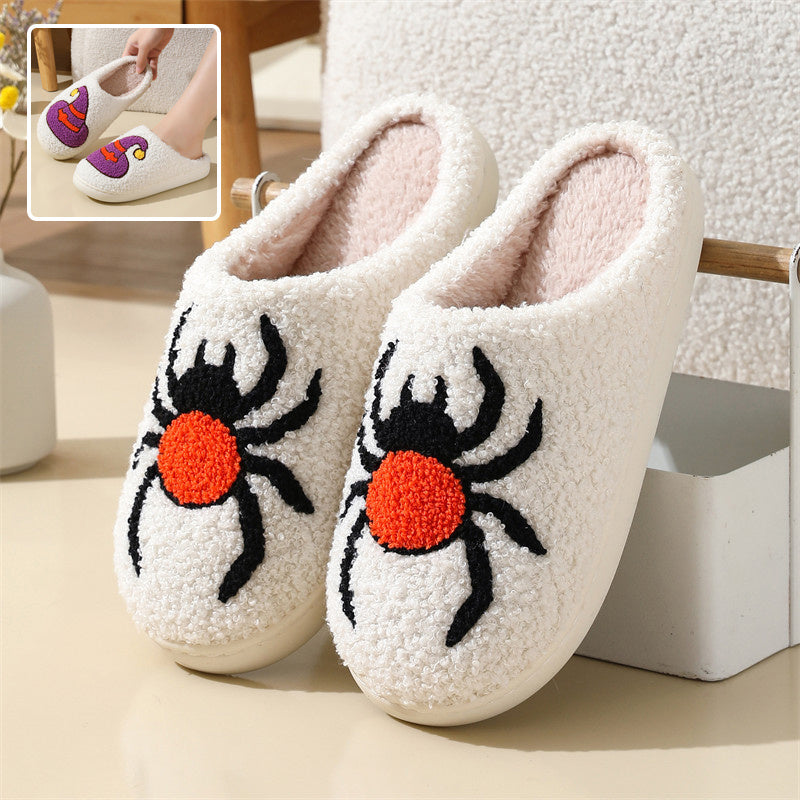 Halloween Spider Witch-hat Slippers Home Indoor Non-slip Floor Bedroom