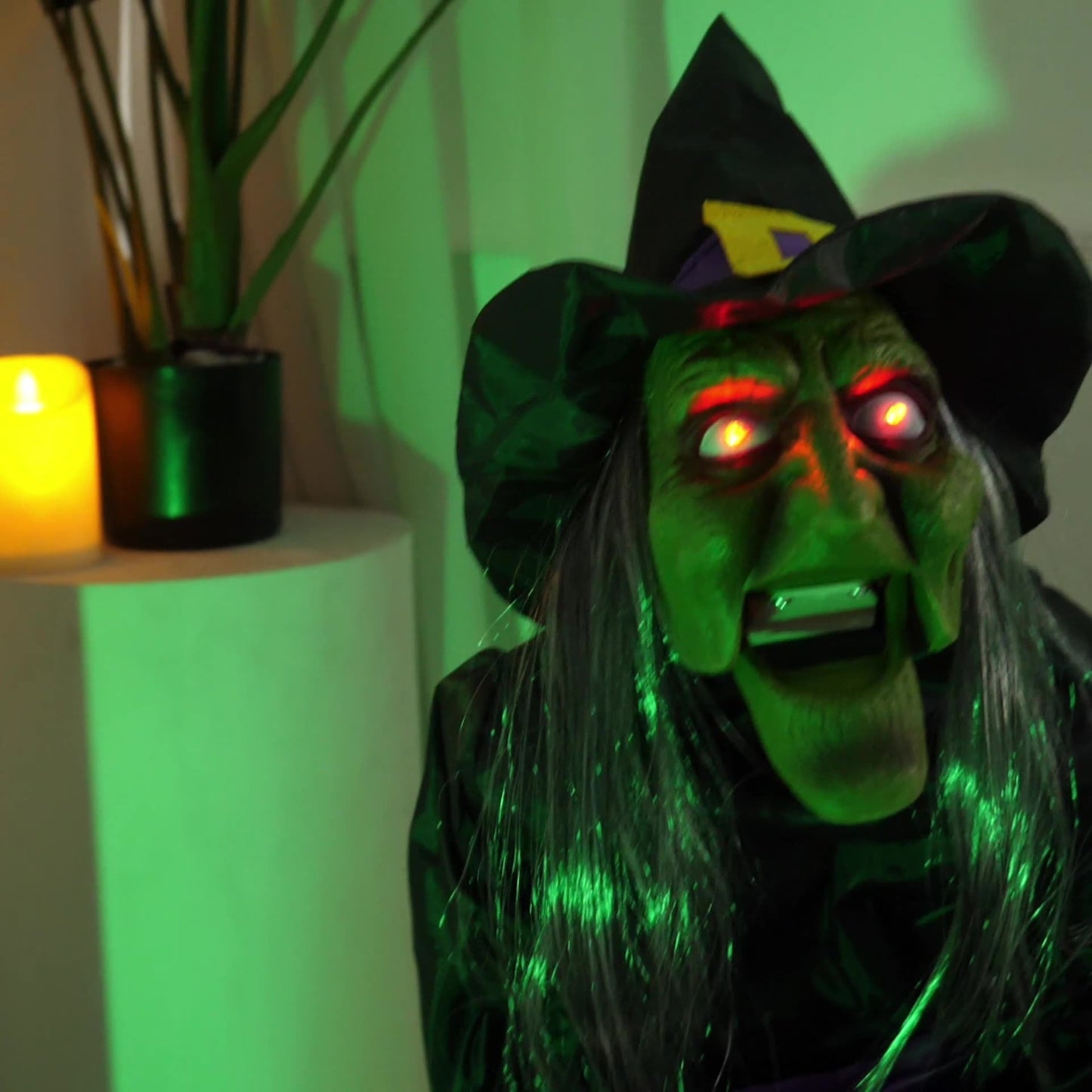 Halloween End Plate Witch Electric Voice-activated Induction