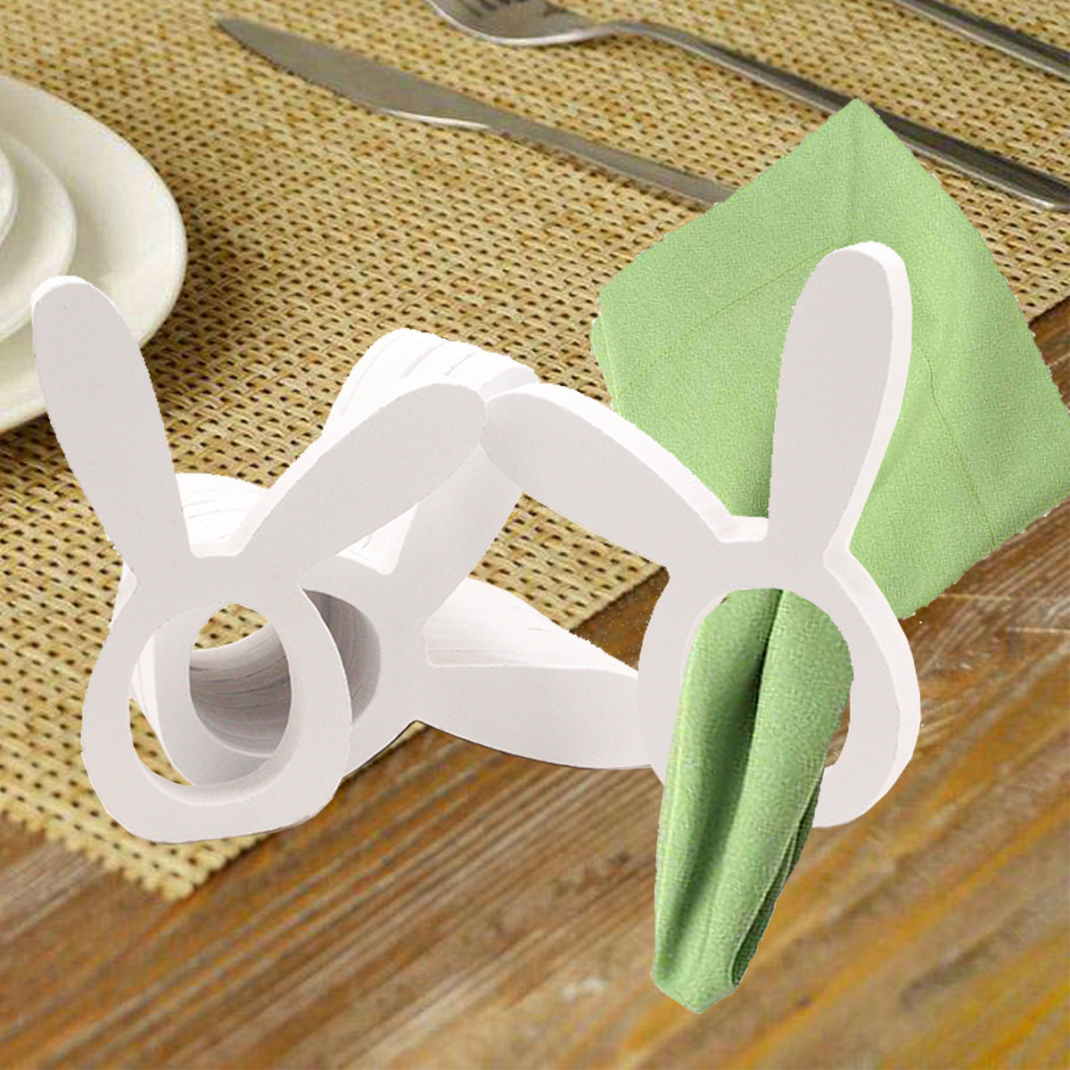 Easter Bunny Napkin Ring Holders Easter Table Decoration for Home