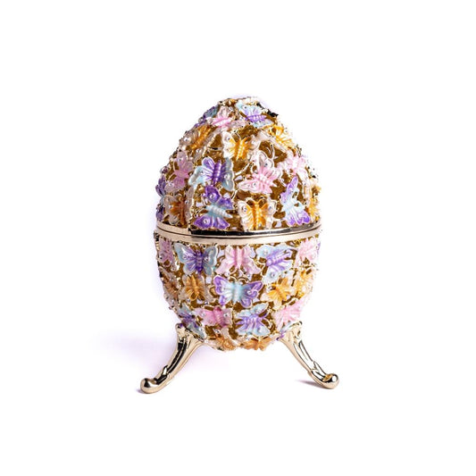 Golden Faberge Egg Decorated with Butterflies