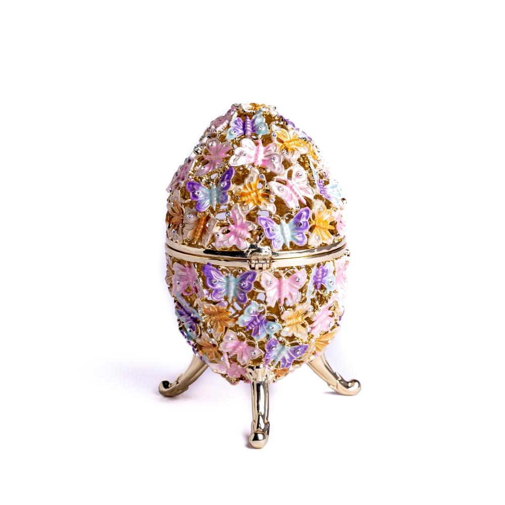 Golden Faberge Egg Decorated with Butterflies