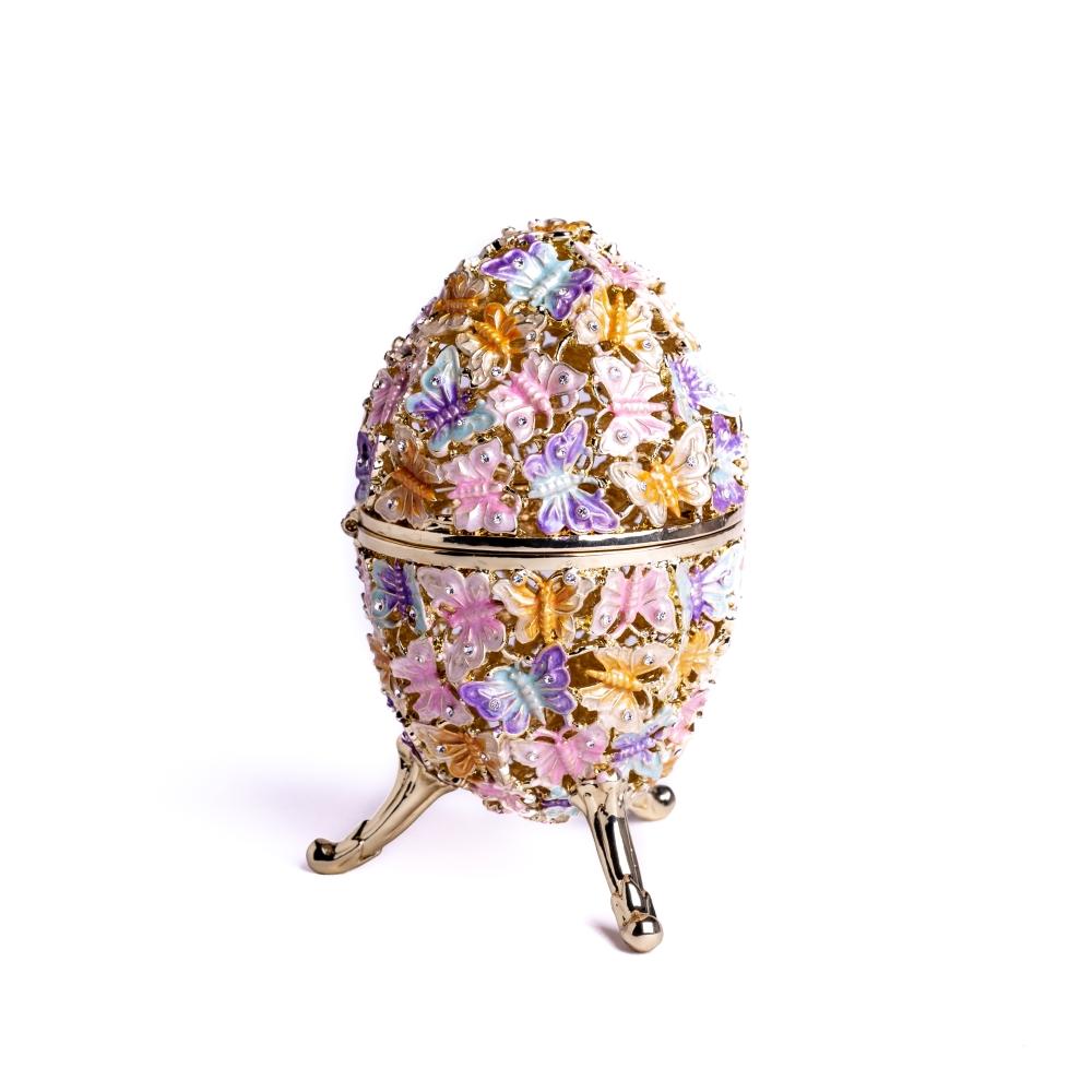 Golden Faberge Egg Decorated with Butterflies