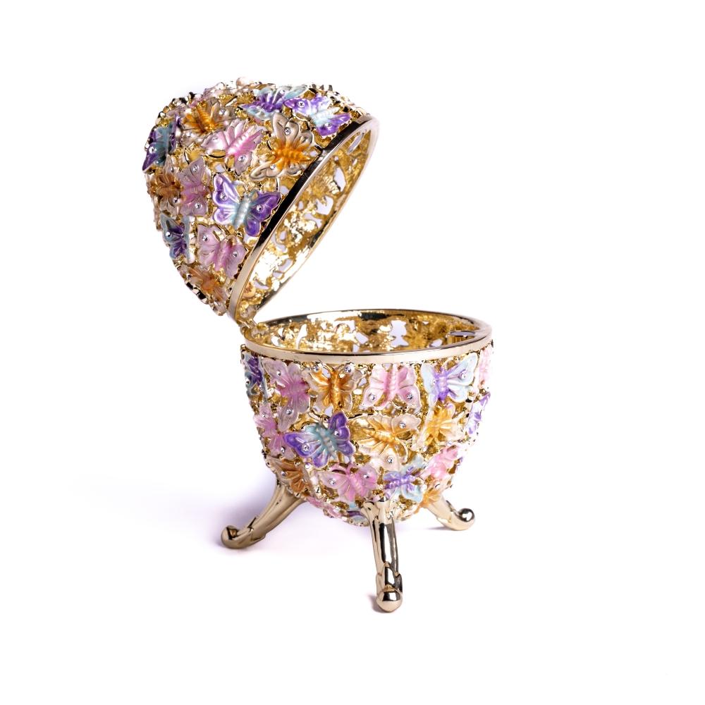 Golden Faberge Egg Decorated with Butterflies