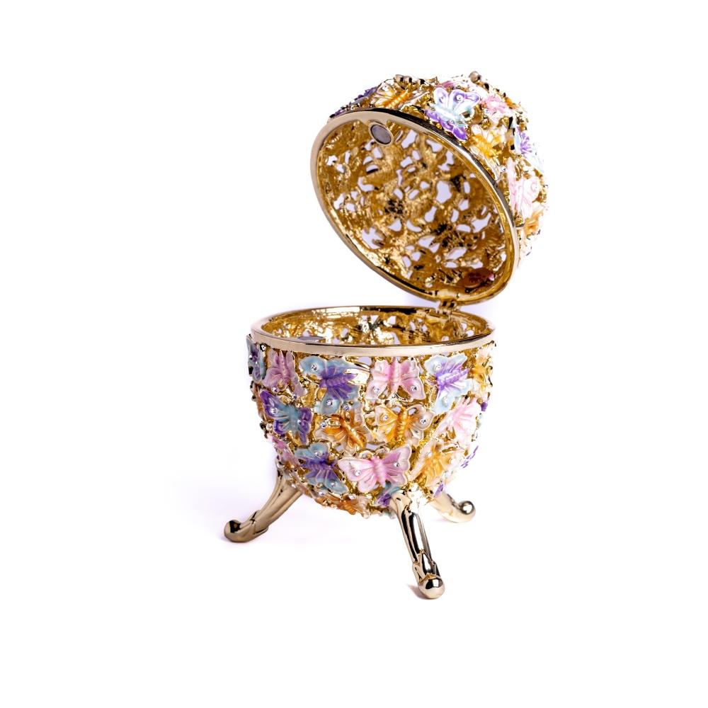 Golden Faberge Egg Decorated with Butterflies