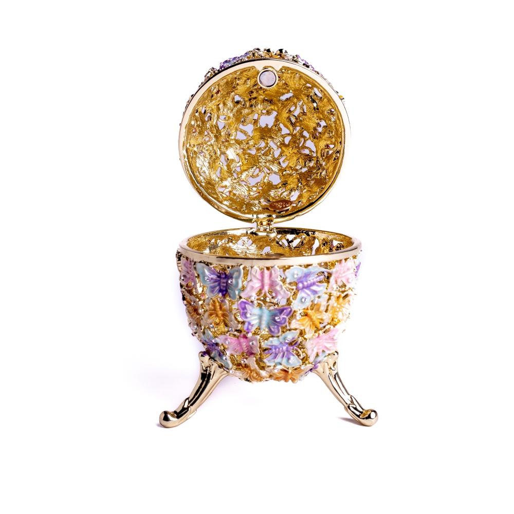 Golden Faberge Egg Decorated with Butterflies