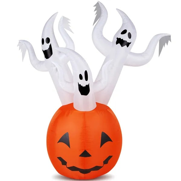 5.9 FT Halloween Inflatable Pumpkin Ghost Outdoor Decorations, Scary