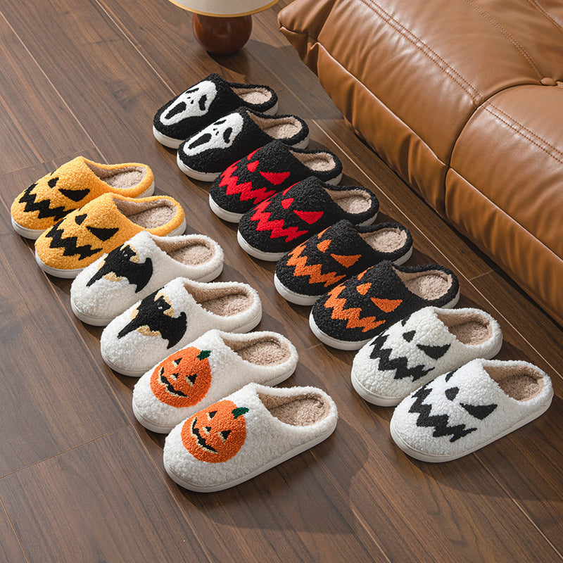 Halloween Towel Embroidery Couple Indoor Slippers