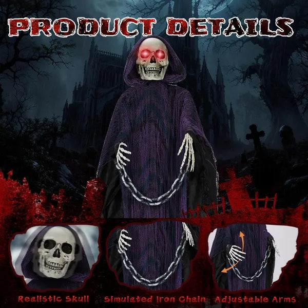 6ft Halloween Decorations Outdoor Life Size Animatronics Grim Reaper