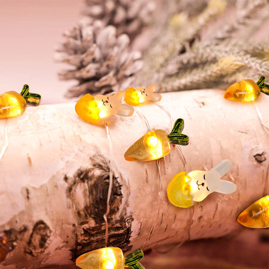 Cute Carrots and Bunnies Easter Lights Outdoor