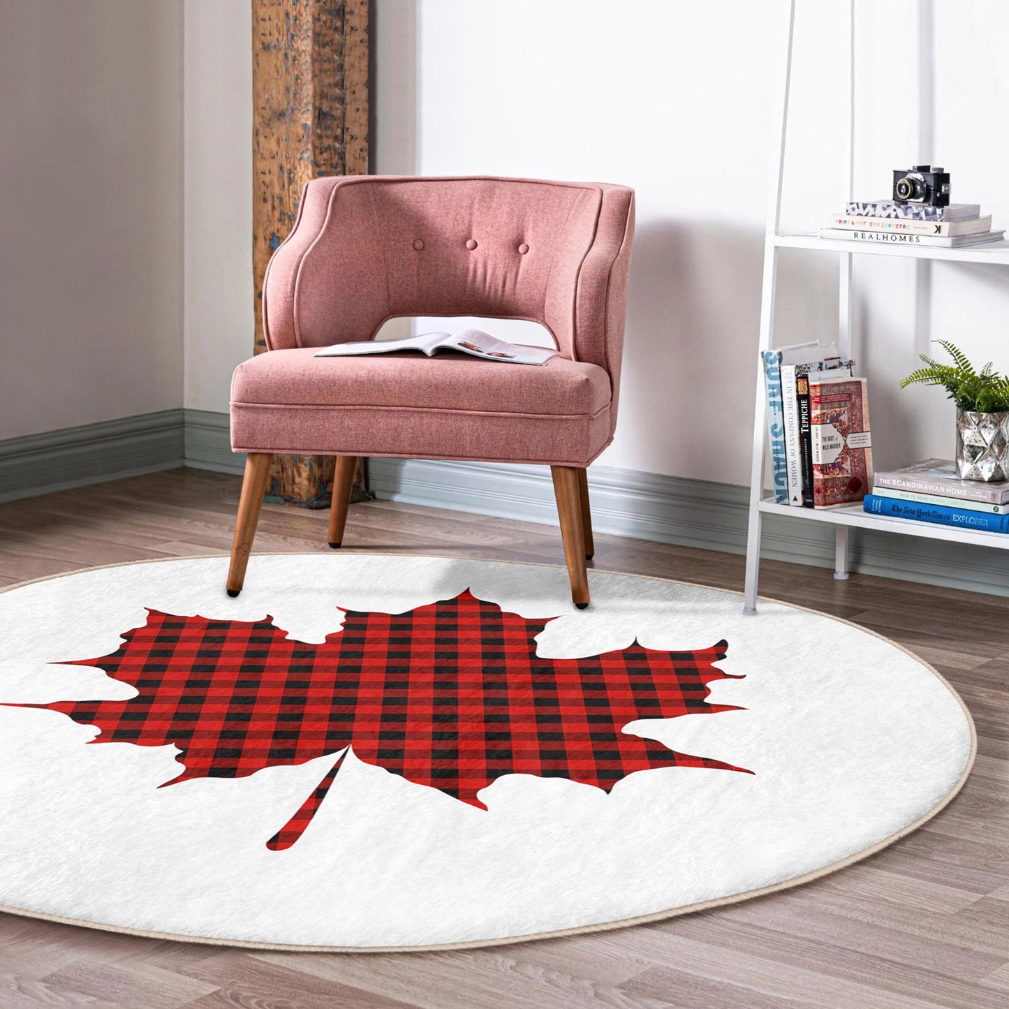 Canada Maple Leaf Round Rug, Maple Leaf Area Rug, Living Room Floor