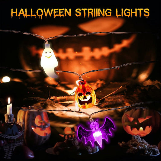 LED Halloween Pumpkin Spider Bat Skull String Light Lamp Home Garden