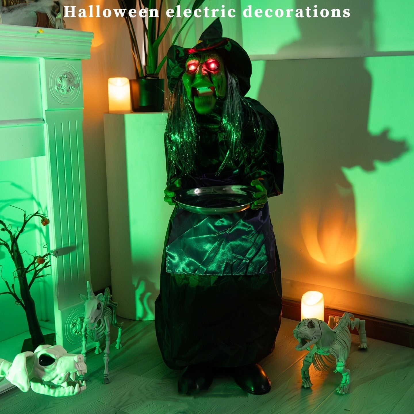 Halloween End Plate Witch Electric Voice-activated Induction