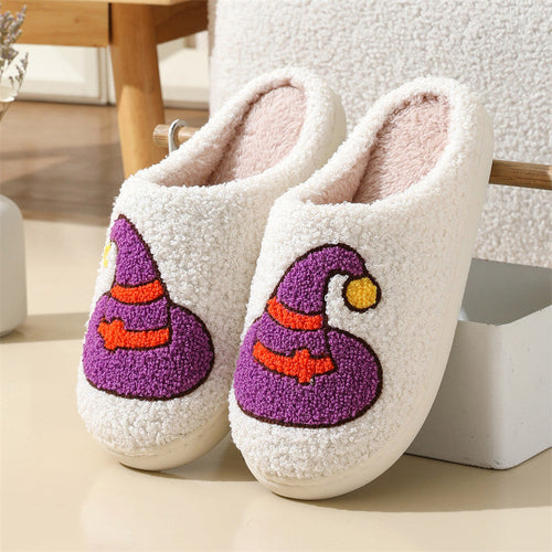 Halloween Spider Witch-hat Slippers Home Indoor Non-slip Floor Bedroom