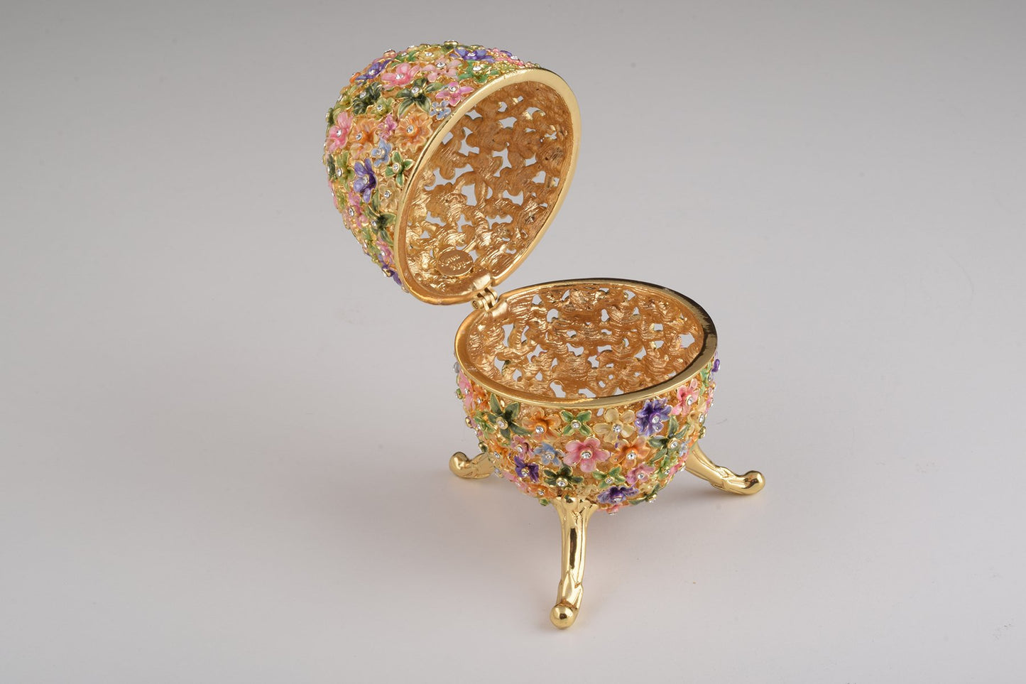 Gold with Colorful Flowers Easter Egg