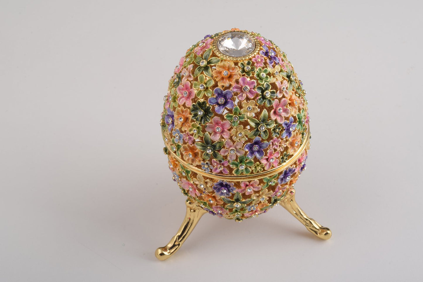 Gold with Colorful Flowers Easter Egg
