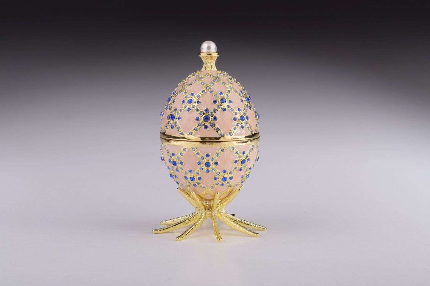 Pink Faberge Egg with Clock Inside