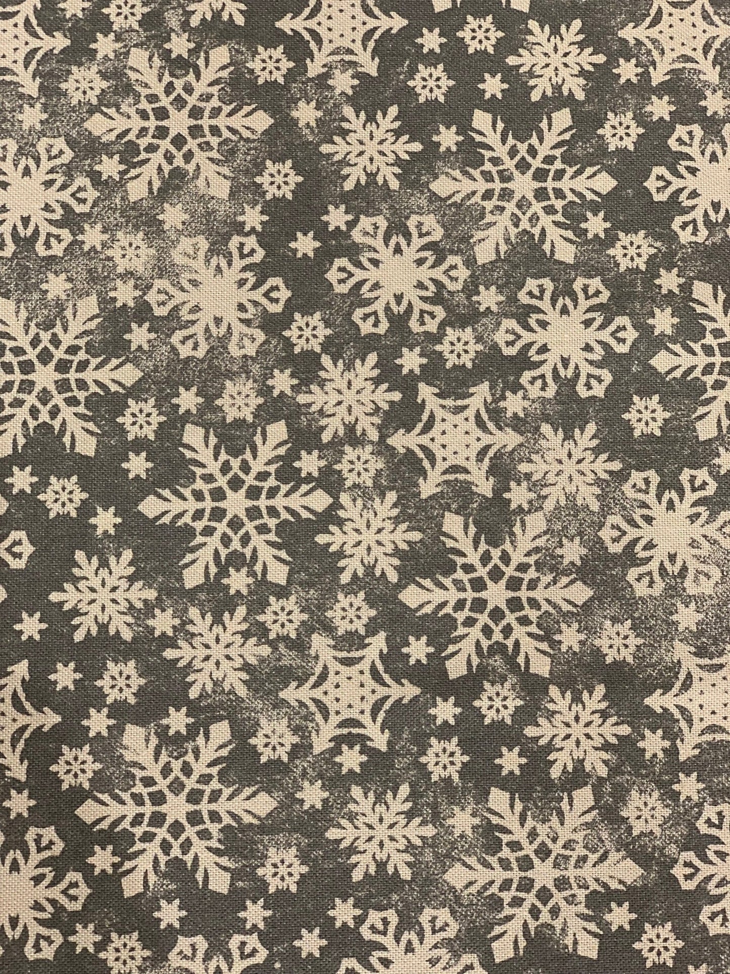 Round grey Christmas motive Tablecloth with snowflake print