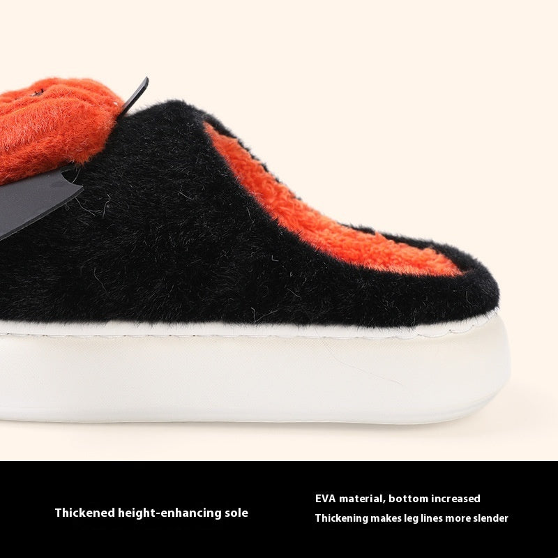 Halloween Cartoon Funny Pumpkin Slippers With Small Wings Design