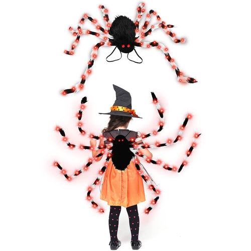 Halloween Spider Backpack Nine LED Modes Plush Sugar Bag