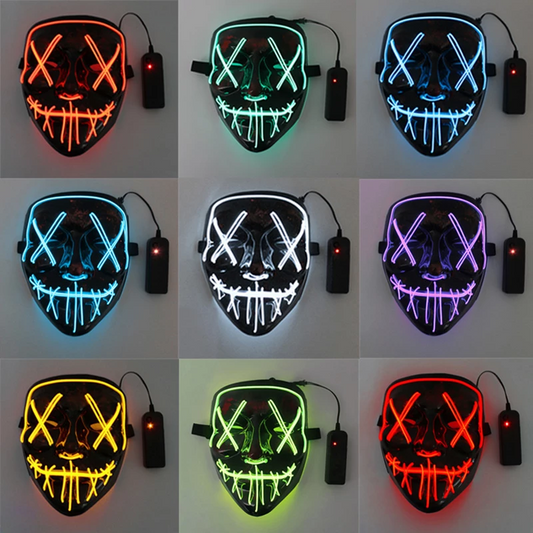 Cosplay Halloween Neon Mask Led Glow Mask